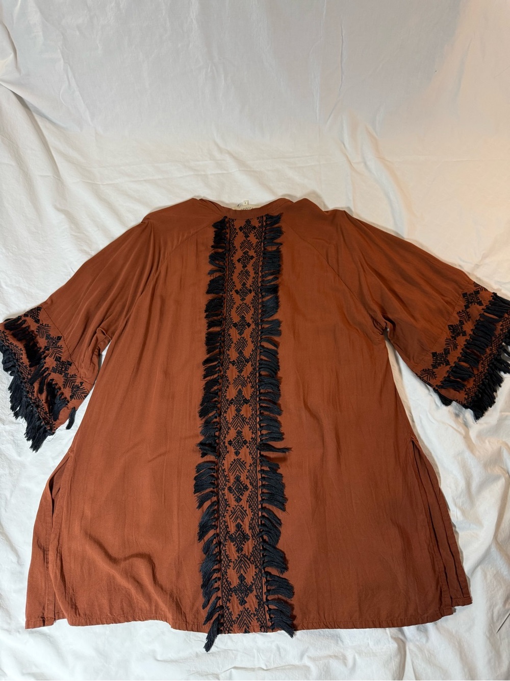 Cleobella Rust Open-Front Draped Kimono - Picture 7 of 10